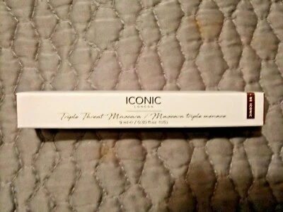 ICONIC London - Triple Threat Mascara .30 oz Full Size Black NEW In Box - Image 1 of 3