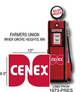 12" 1973-PRES CENEX GASOLINA VINILO CALCOMANÍA LATA DE ACEITE/BOMBA DE GAS/LUBSTER - Imagen 1 de 1