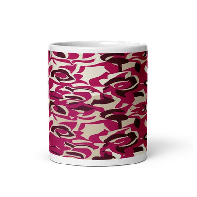 Керамическая кружка с мягким узором — текстильный принт в тканевом стиле, кофейная чайная чашка - Изображение 1 из 3