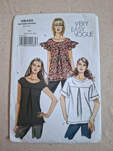VERY EASY VOGUE V8495 Women's TOP paper pattern size 6 8 10 12 NEW & UNCUT - Picture 1 of 3