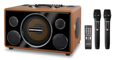 Singtronic BT-800DSP Portable 800W Bluetooth Karaoke Free: 2 x Wireless Mics - Image 1 of 4