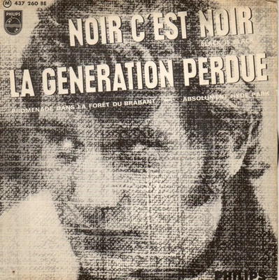 disque vinyle 45 tours EP Johnny Hallyday  Noir c'est noir - Photo 1/2