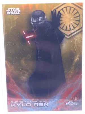 2025 Topps Chrome Star Wars Gold Supreme Leader Kylo Ren CE-46 NUMBERED /50 - Image 1 of 4