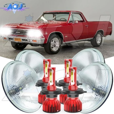 Faros LED de haz alto bajo para Chevrolet El Camino 1966-1970 5-3/4 5,75 pulgadas Foto 1 de 4
