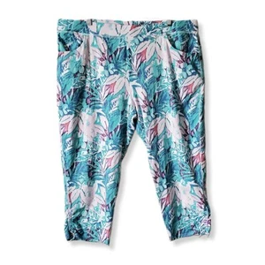 Chicos Weekends Women Pants XL 3 Paradise Valley Sanibel Cropped Floral NEW - Picture 1 of 8