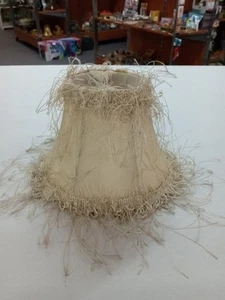 Silk Fringe Mini Clip On Shade Champagne Color 5" - Picture 1 of 11
