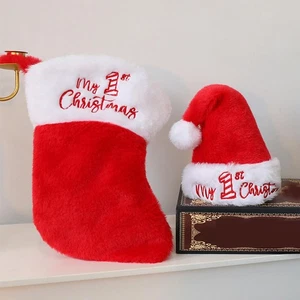 Christmas Stocking Santa Hat for Restaurants Living Rooms Winter Festivals - Picture 1 of 6