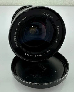 Vivitar 28mm 1:2.5 Auto Wide Angle 67mm Lens with caps. Used - Picture 1 of 4