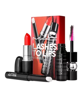 MAC LASHES TO LIPS MAKEUP SET RED LIPSTICK + PREP & PRIME + MASCARA FREE POST - Picture 1 of 4