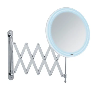 LED Teleskop-Wandspiegel Barona Kosmetikspiegel, Leuchtspiegel - Bild 1 von 2