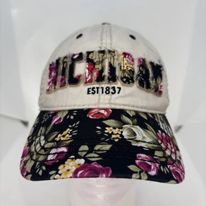 MICHIGAN By Robin Ruth Beige & Pink Floral Adjustable Hat Cap Casual 1837 Adult - Picture 1 of 8