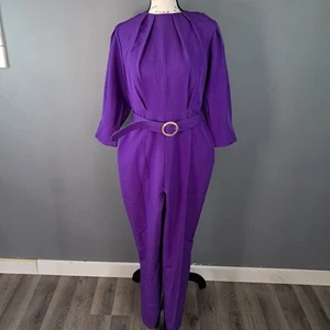 Freylina Womens Purple Belted Linen Blend Jumpsuit Size 8 - Bild 1 von 12