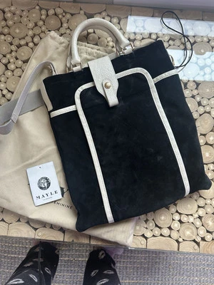 Сумка с короткими ручками Maison Mayle Cadet черная замша - Изображение 1 из 2