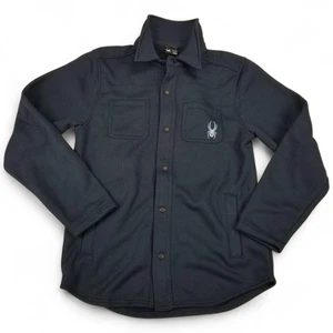 Spyder Avalon Shacket Mens Small Navy Blue Frontier Fleece Shirt Snap Front New - Picture 1 of 10