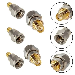 F Type to For SMA Female Coax Antenna Adapter Machined Brass Construction - Zdjęcie 1 z 2