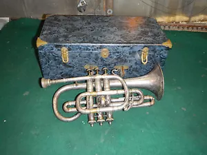 Vintage Cornet Trumpet Henri Lemone Need work/ Repair Paris - Picture 1 of 11