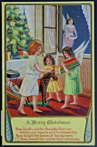 Christmas - Jesus & Angel Children on Christmas Day   PC2368 - Bild 1 von 2