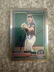 Dylan Crews Signed 2023 Panini Gold Stars And Strips Card Nationals Autograph - Picture 1 of 3