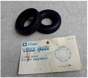 Vintage RC Car Buggy Traxxas 1222 The Cat Ribbed Front Tires Old Stock - Picture 1 of 1