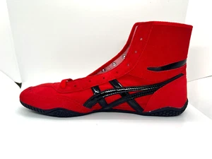 Zapatos de boxeo de lucha libre roja línea negra suela negra encaje rojo NUEVOS EX-EO TWR900 - Imagen 1 de 15
