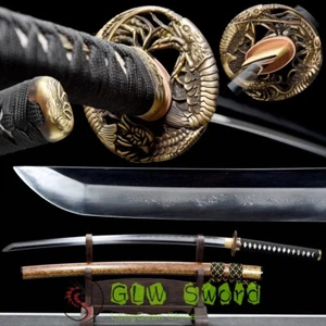 GLW Sword Handmade Japan Samurai Sword Katana Clay Tempered Folded Steel Sharp - Picture 1 of 12
