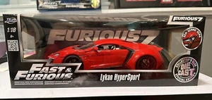 JADA FAST & FURIOUS LYKAN HYPERSPORT SUPERCAR RED 1:18 DIECAST MODEL CAR ~ NEW - Picture 1 of 5