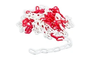 TrendLine Absperrkette 5 m rot-weiß Kunststoffkette Warnkette Plastikkette - Bild 1 von 1