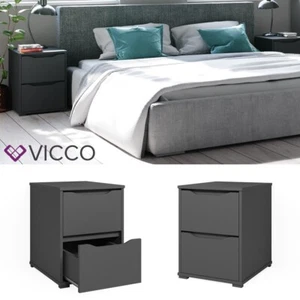 Comodino armadio da letto tavolino da letto cassetto Ruben 40 cm antracite Vicco - Foto 1 di 8