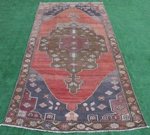 Alfombra Turca 51''x110'' Vintage Alfombra Color Claro Silenciado Alfombra Oushak 132x287cm 4x9 - Imagen 1 de 11