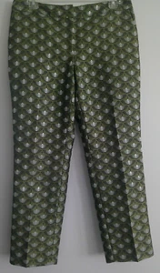 Ann Taylor Factory Signature grün metallic schmale gerade Passform Hose Größe 4 - Bild 1 von 9