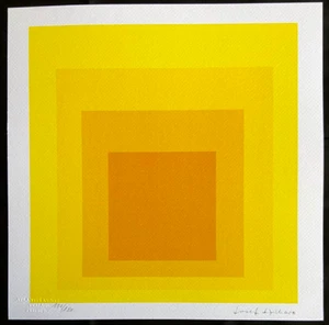 Josef Albers Lithograph COA Original Signed Op Numbered _ Piet Mondrian - Picture 1 of 9