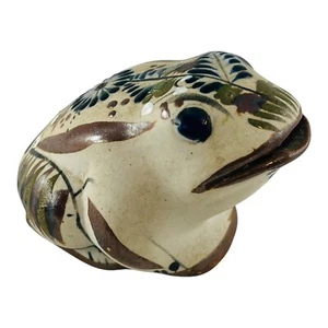 Vintage TONALA Mexican Pottery TOAD Frog ORNAMENT Animal Figurine Decor - Picture 1 of 5