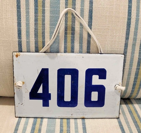 Vintage French door plaque Porcelain Enamel *406* Cover