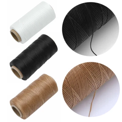 Waxed Thread 1mm/284 Yard Flat Polyester Cord Sewing Stitching Leather Craft DIY - Image 1 of 2