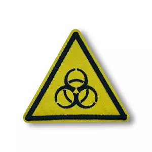 Biological Warning Sign Patch | Iron-On & Sew-On Patch - Picture 1 of 2