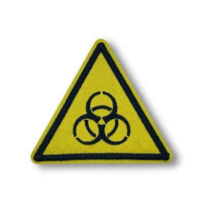 Biological Warning Sign Patch | Iron-On & Sew-On Patch - Image 1 of 2