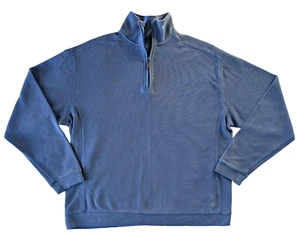 Paradise Collection Mens Blue Pullover Shirt Size M Long Sleeve 1/4 Zip Textured - Picture 1 of 13
