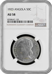 Angola 50 centavos 1923, NGC AU58, "Portuguese colony (1921 - 1974)" - Picture 1 of 2