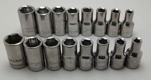 CRAFTSMAN 1/4 Drive Set 16 Shallow Metic & Standard 6-Point 4mm-10mm 5/32"-3/8" - Bild 1 von 3