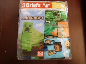 Minecraft Briefs Boys Size 8 Underwear 3 Pair Package - Picture 1 of 6