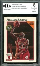 1991-92 Hoops Team Night Sheets #4A Chicago Bulls Card BGS BCCG 8 Excellent+