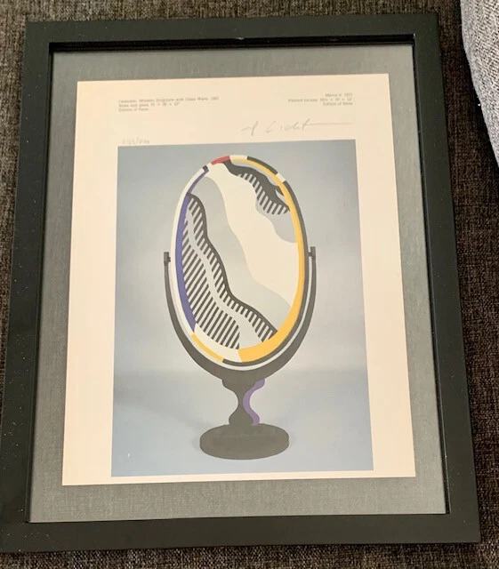 Roy Lichtenstein " Modern Sculpter Glass  Wave" Framed ( 2 sided glass) with COA - Image 1 of 4