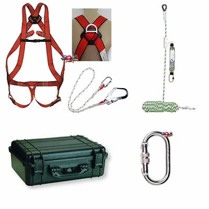 Profi Auffangsystem Set Auffanggurt Halteseil Seil 10m Seilbremse Karabiner Box - Bild 1 von 6