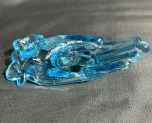 Antique Dagenhart Glass Hand Catchall Dresser Dish Turquoise - Picture 1 of 5