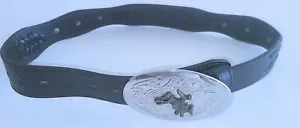 Wrangler Genuine Leather Boys Western Rodeo Belt Size 20 Black - Picture 1 of 10