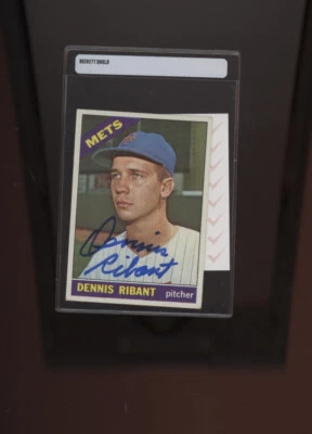 Dennis Ribant New York Mets signed 1966 Topps  card Beckett auth  EX - Image 1 of 2