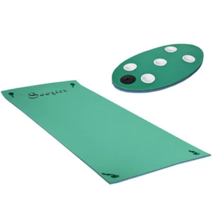 12' x 5' Lily Pad Floating Mat with Cup Holder Table, 3-Layer Portable Roll-Up - Picture 1 of 10