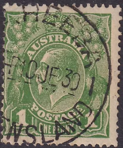 Aust KGV 1d Green. Postmark: MAREEBA '10 JE 30'. USED (1113) - Picture 1 of 2