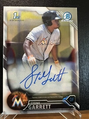 Stone Garrett 2016 1st Bowman Chrome  #CPA-SG RC Auto 1st Rookie Card! - Image 1 of 4