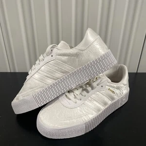adidas ORIGINALS WOMEN'S SAMBAROSE SHOES FLORAL WHITE SNEAKERS TRAINERS Size 5.5 - Picture 1 of 12